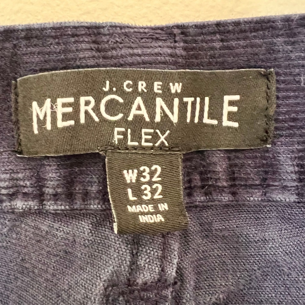 J Crew Mercantile Flex Corduroy Pants Mens 32x32 Navy Blue Straight Fit Trousers - Picture 3 of 7